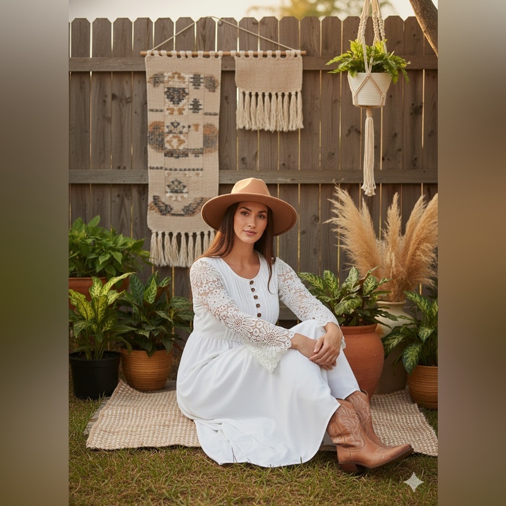 Chic White Lace Maxi Dress